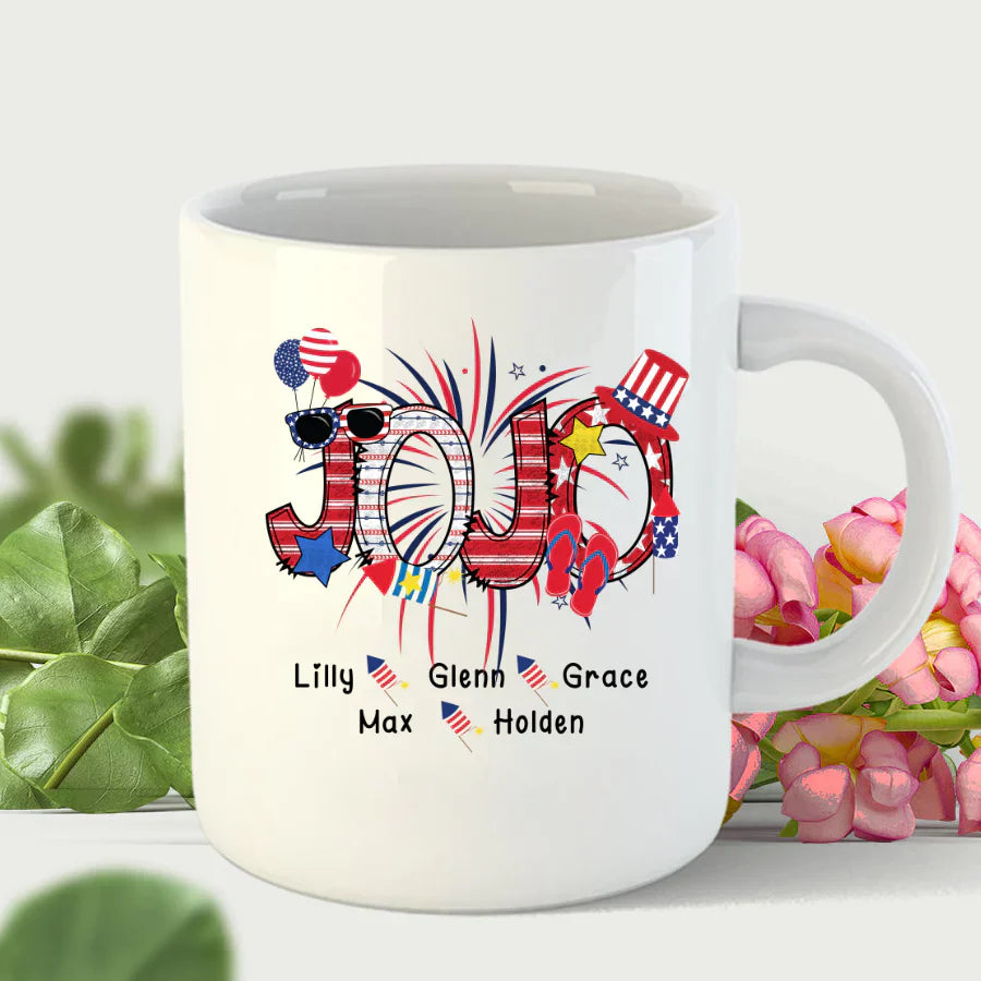 Patriotic Doodle 4th Of July JoJo And Grandkid CTH01 Mug