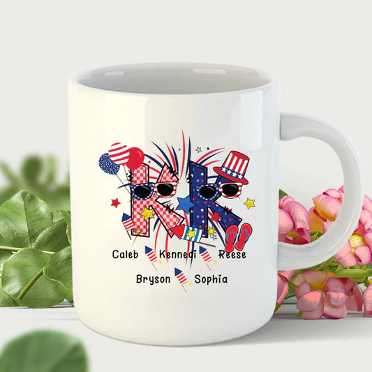 Patriotic Doodle 4th Of July KK And Grandkid CTH01 Mug