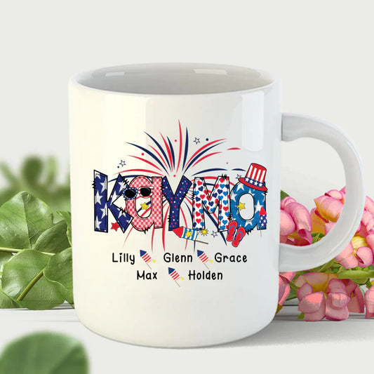 Patriotic Doodle 4th Of July Kayma And Grandkid CTH01 Mug