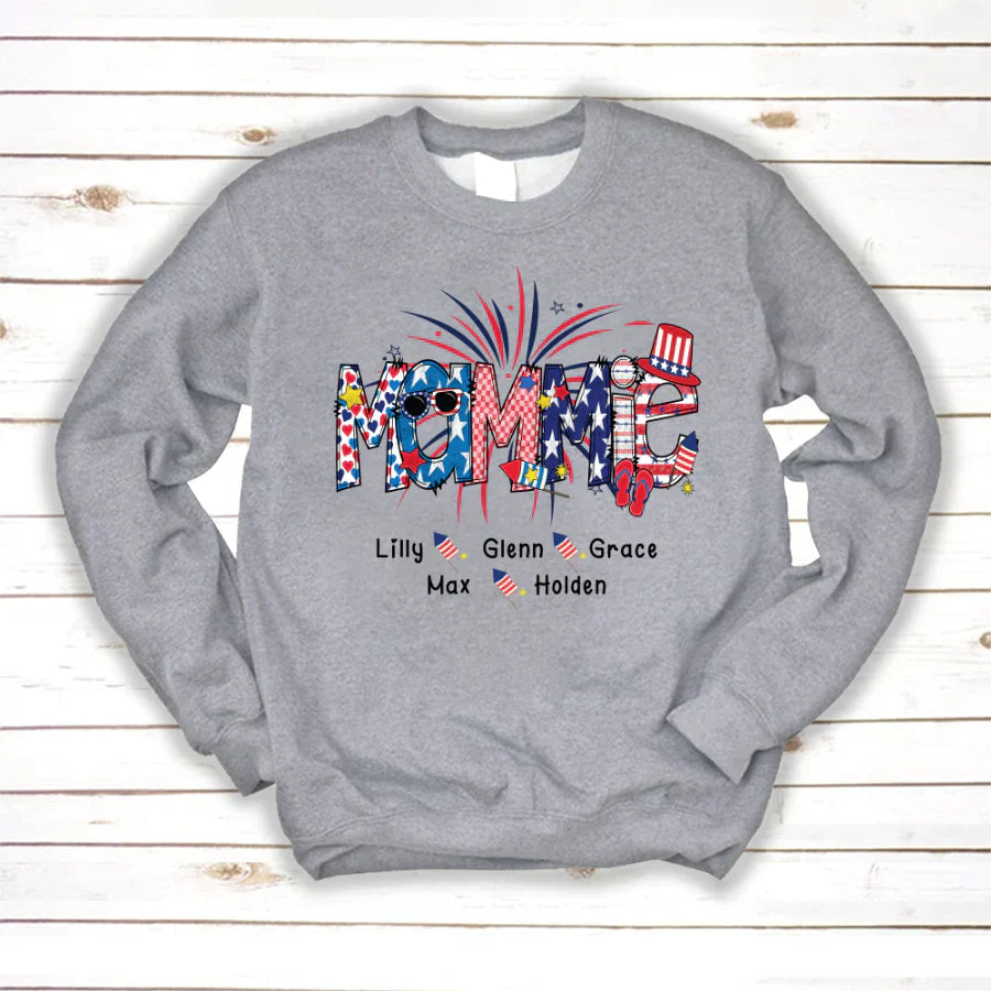 Patriotic Doodle 4th Of July Mamie And Grandkid CTH01 Sweatshirt