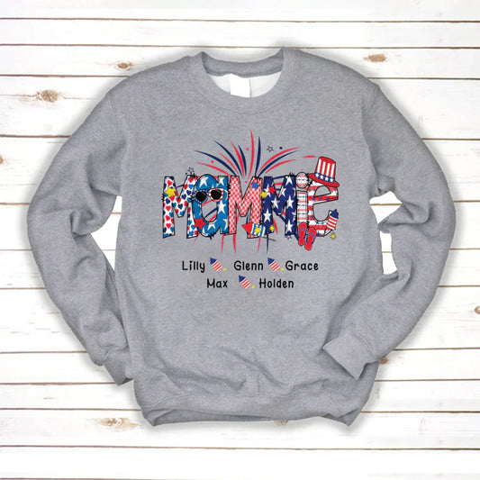 Patriotic Doodle 4th Of July Mamie And Grandkid CTH01 Sweatshirt