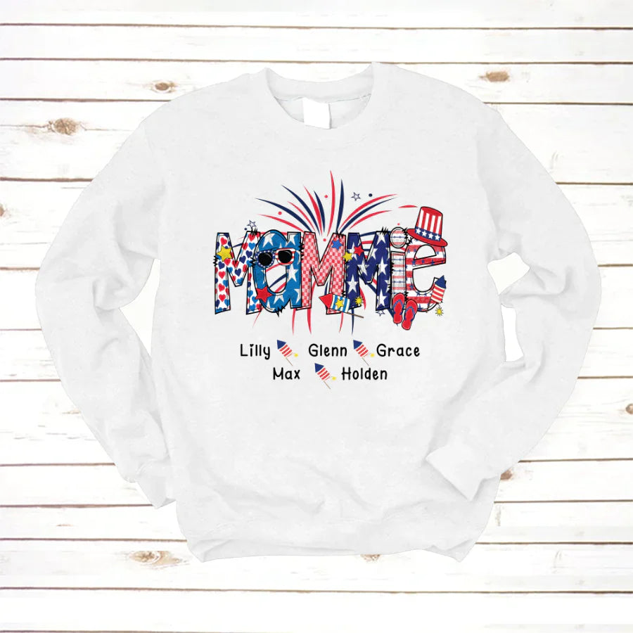 Patriotic Doodle 4th Of July Mamie And Grandkid CTH01 Sweatshirt