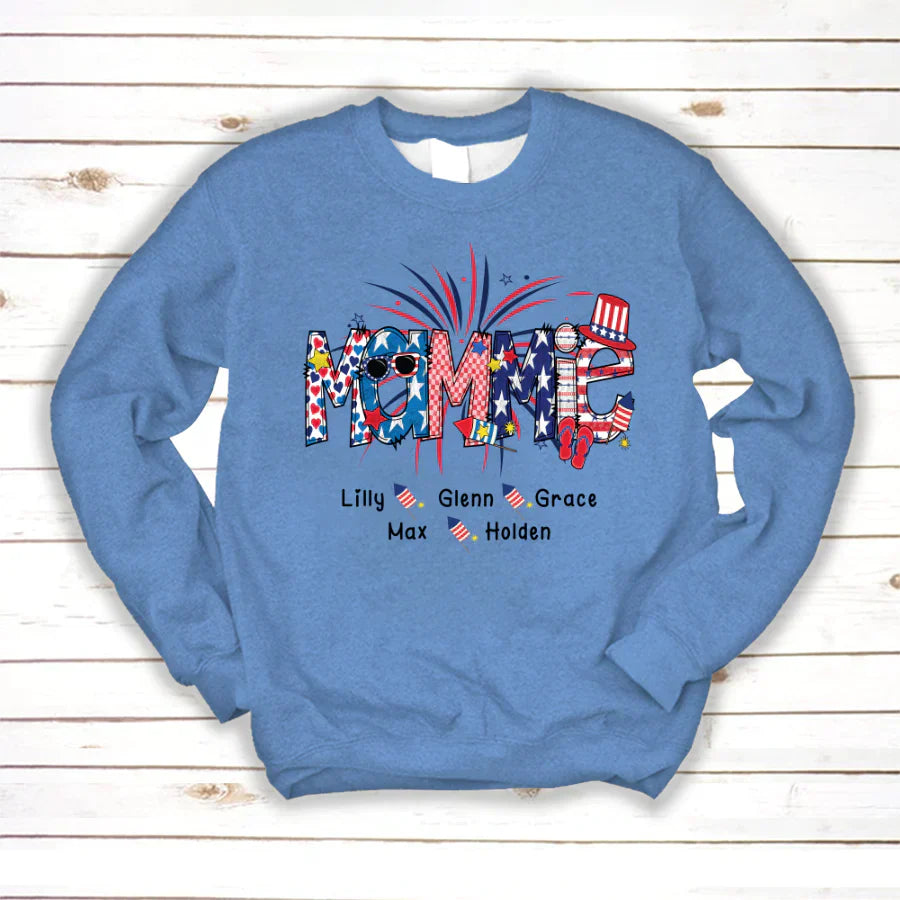 Patriotic Doodle 4th Of July Mamie And Grandkid CTH01 Sweatshirt