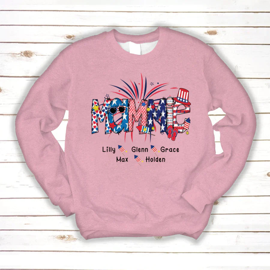 Patriotic Doodle 4th Of July Mamie And Grandkid CTH01 Sweatshirt