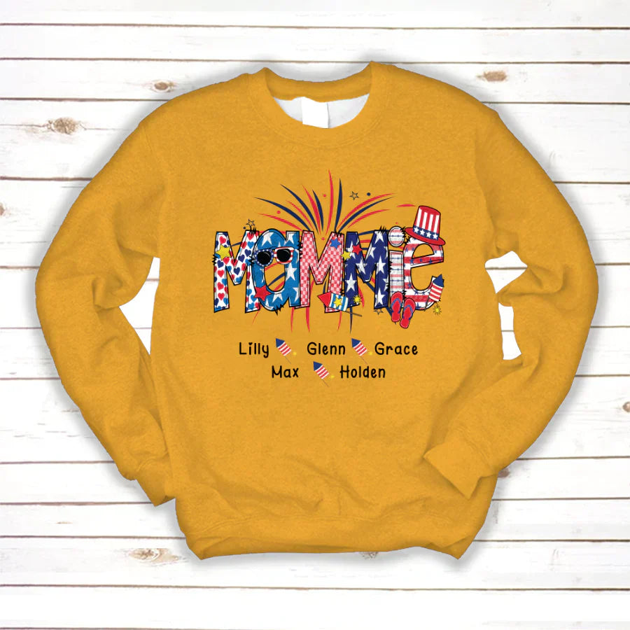 Patriotic Doodle 4th Of July Mamie And Grandkid CTH01 Sweatshirt
