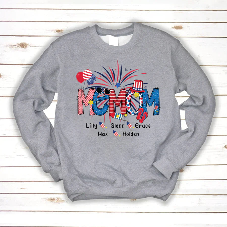 Patriotic Doodle 4th Of July Memom And Grandkid CTH01 Sweatshirt