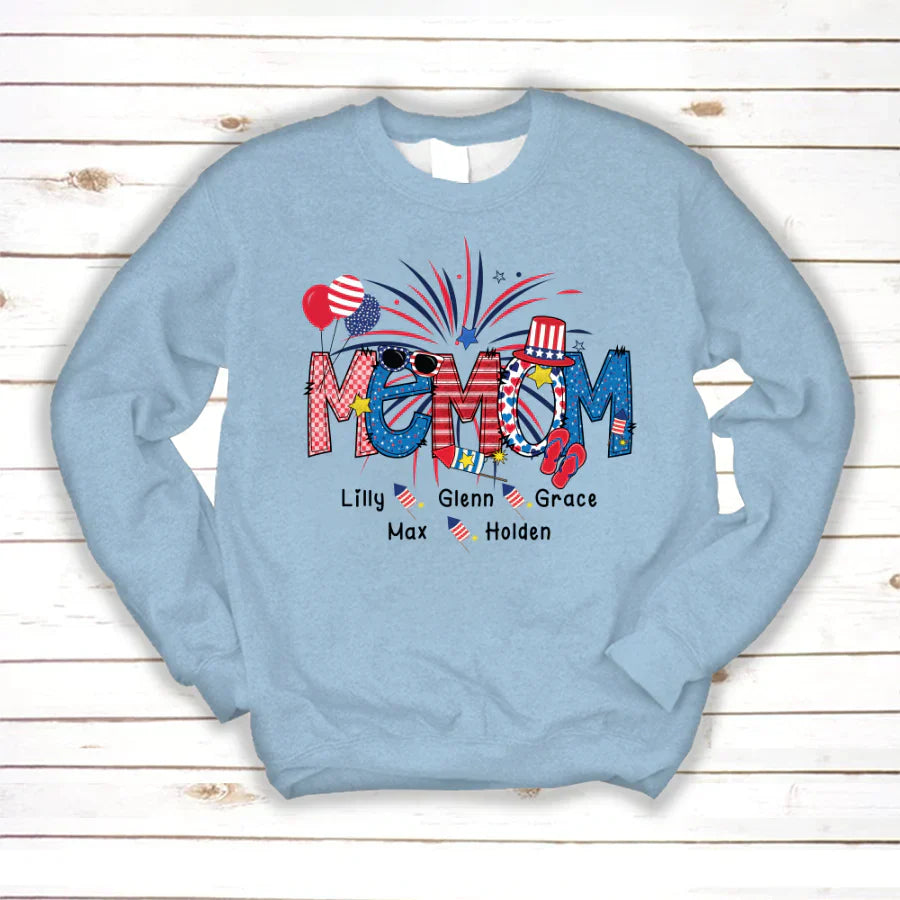 Patriotic Doodle 4th Of July Memom And Grandkid CTH01 Sweatshirt