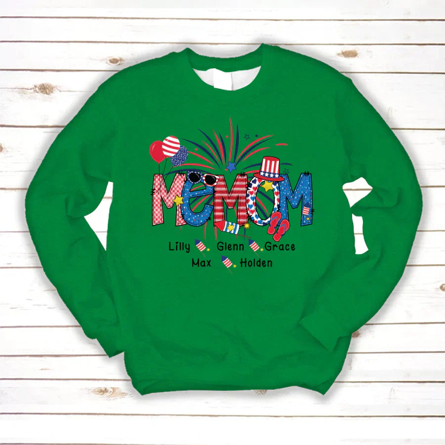 Patriotic Doodle 4th Of July Memom And Grandkid CTH01 Sweatshirt