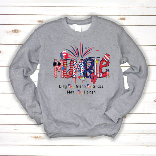 Patriotic Doodle 4th Of July Mumble And Grandkid CTH01 Sweatshirt