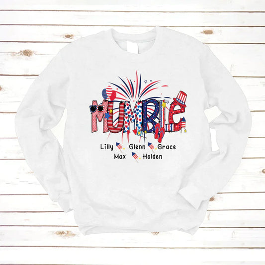 Patriotic Doodle 4th Of July Mumble And Grandkid CTH01 Sweatshirt