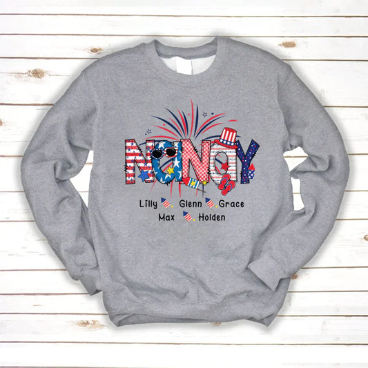 Patriotic Doodle 4th Of July Nanay And Grandkid CTH01 Sweatshirt