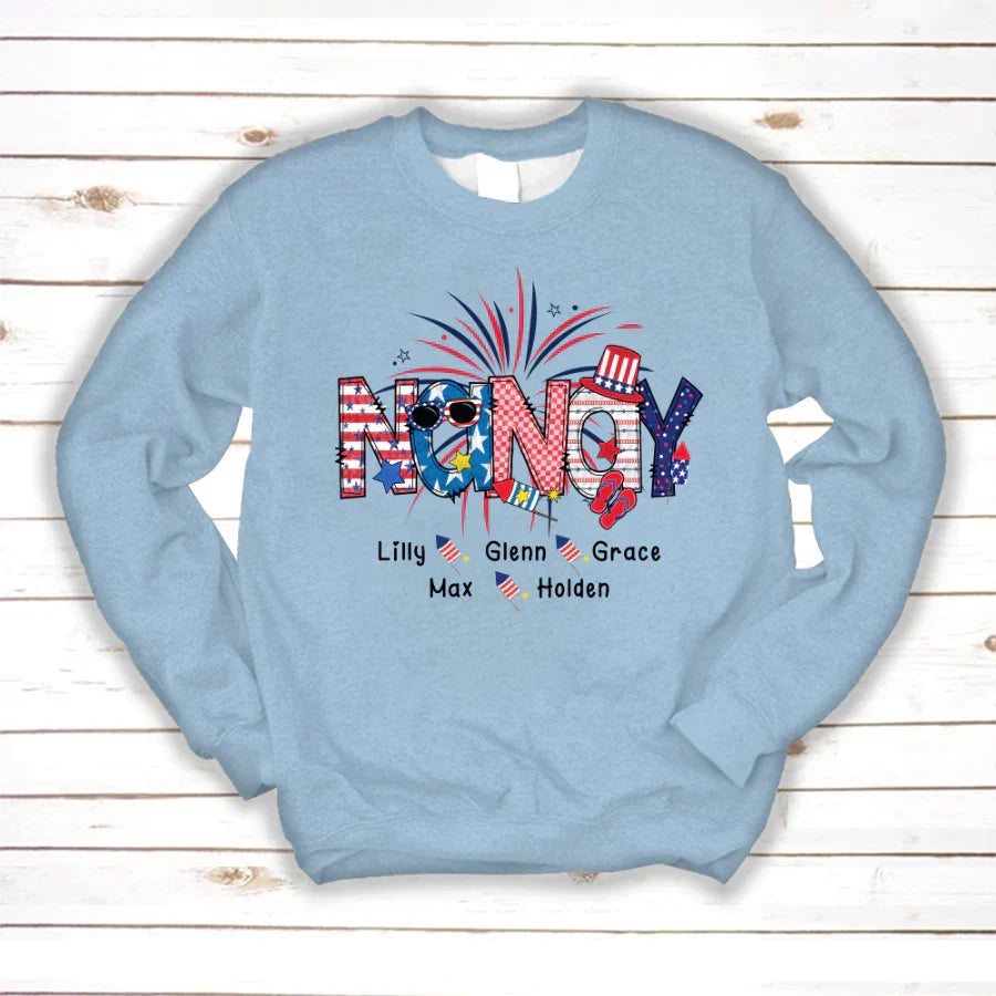 Patriotic Doodle 4th Of July Nanay And Grandkid CTH01 Sweatshirt