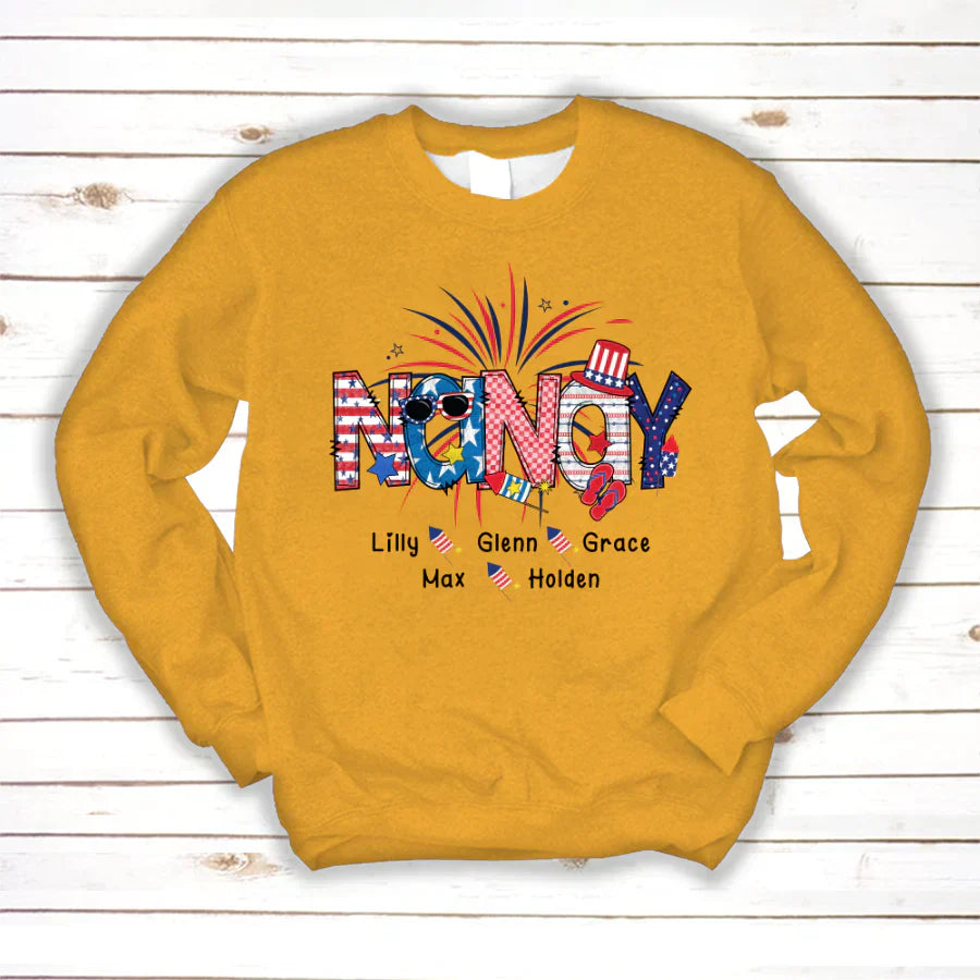 Patriotic Doodle 4th Of July Nanay And Grandkid CTH01 Sweatshirt