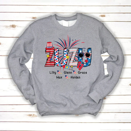 Patriotic Doodle 4th Of July Zuzu And Grandkid CTH01 Sweatshirt