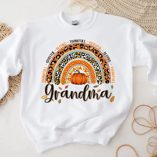 Rainbow Thankfull Grateful Blessed Grandma CTH01 Sweatshirt