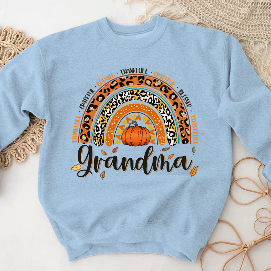 Rainbow Thankfull Grateful Blessed Grandma CTH01 Sweatshirt
