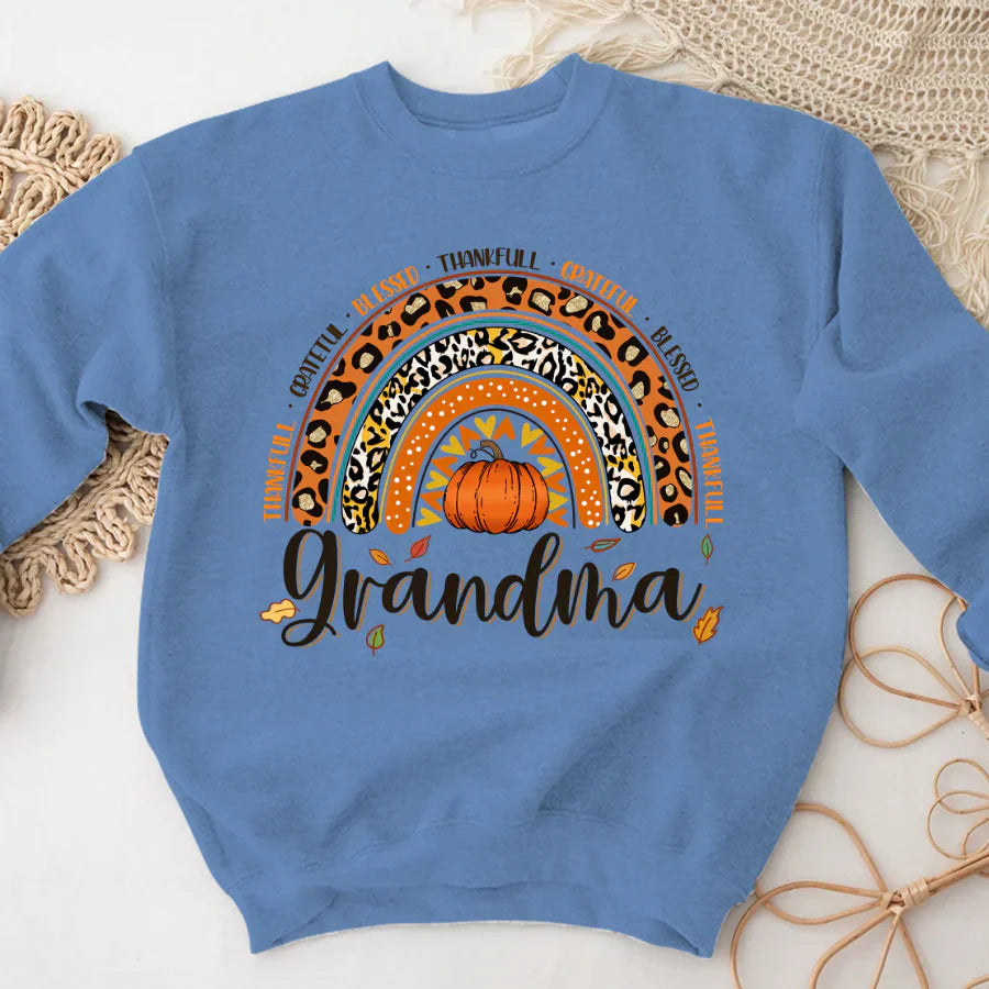 Rainbow Thankfull Grateful Blessed Grandma CTH01 Sweatshirt