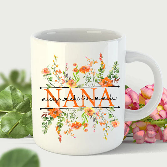 Summer Flowers Nana And Grandkids CTH01 Mug