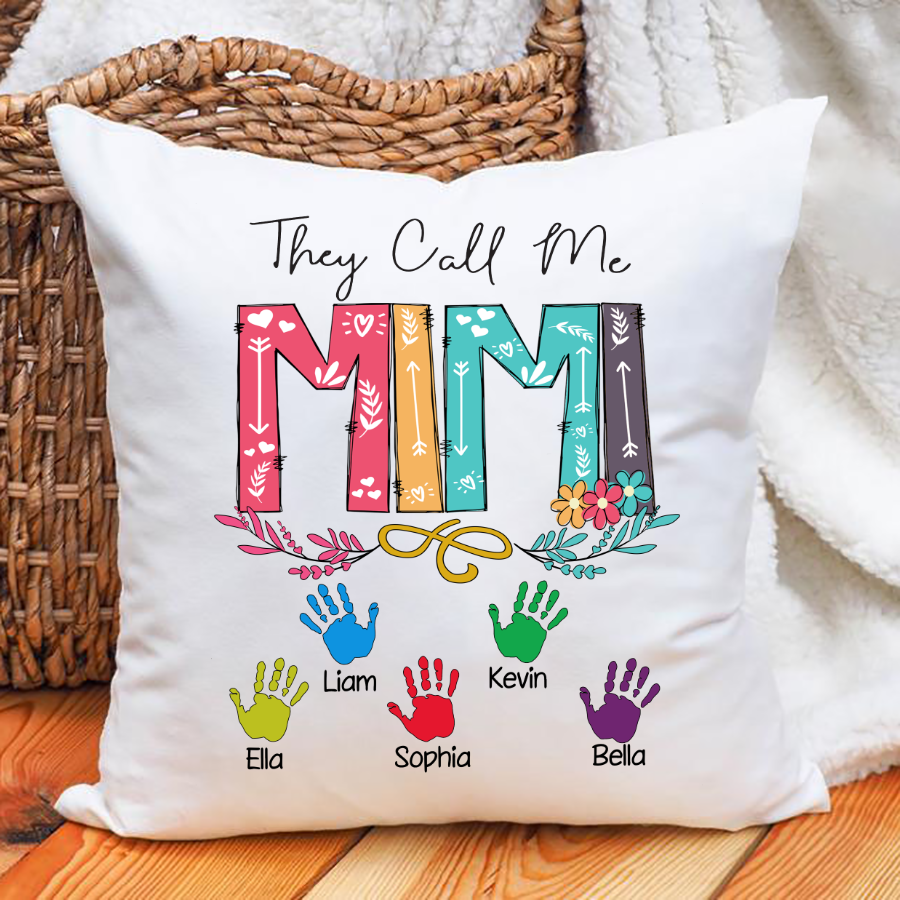 They Call Me Mimi Hands Mother's Day Indoor Pillow