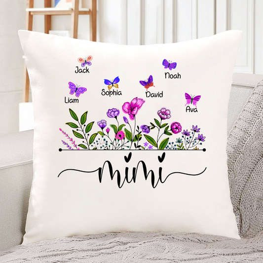 Wildflowers And Butterflies Shirts For Mimi Indoor Pillow
