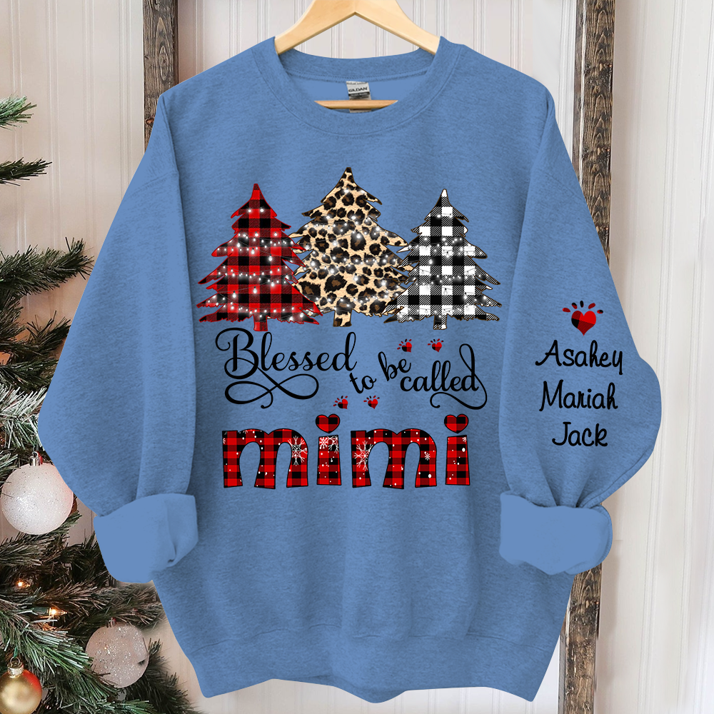Personalized blessed to be called mimi tree xmas Sweatshirt