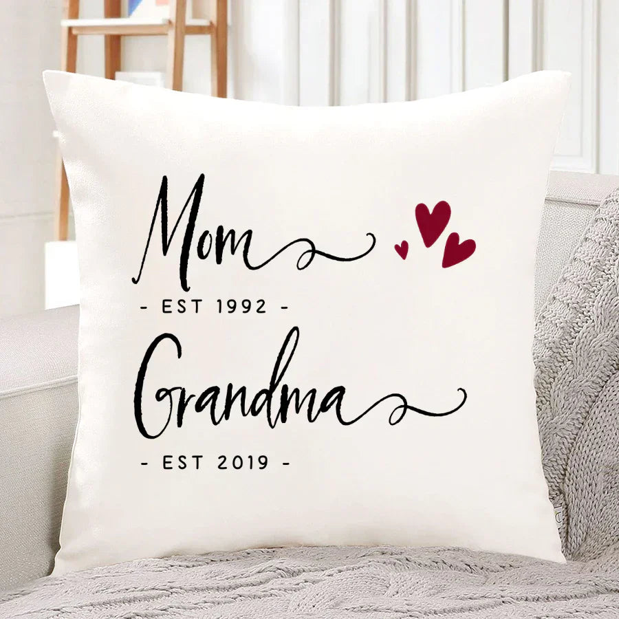 Personalized Mom EST Grandma EST Indoor Pillow