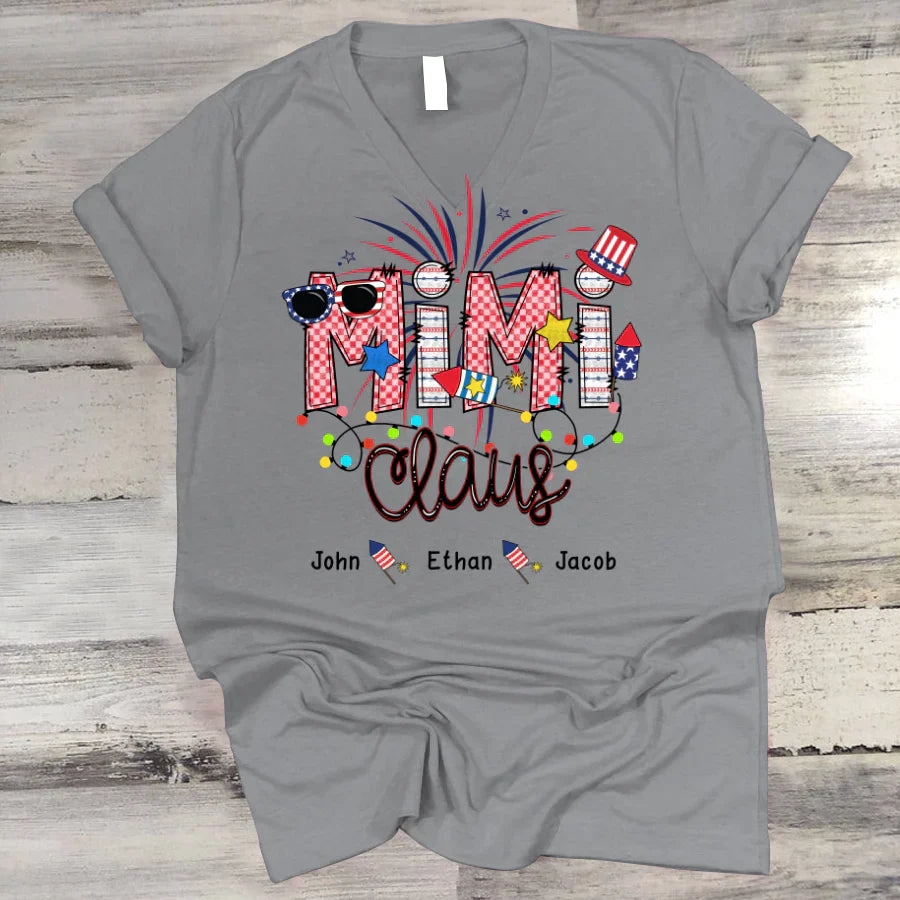 Christmas Mimi Claus And Kids CTH01 V-Neck