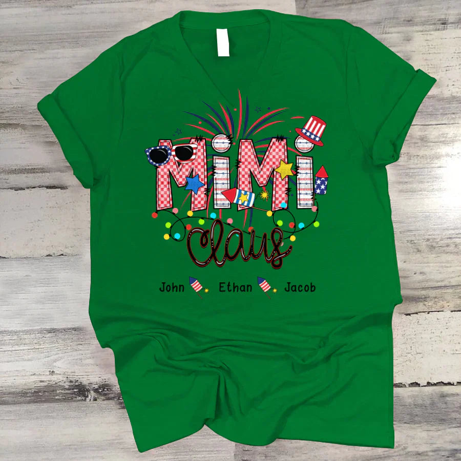 Christmas Mimi Claus And Kids CTH01 V-Neck