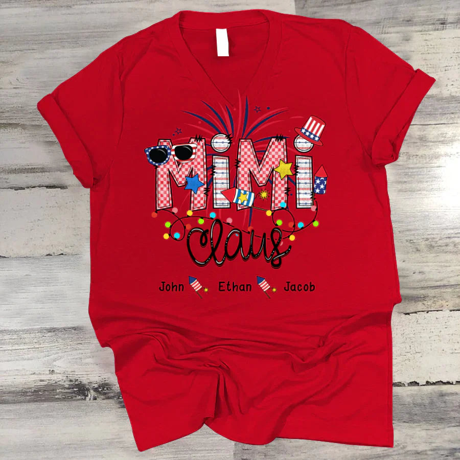 Christmas Mimi Claus And Kids CTH01 V-Neck