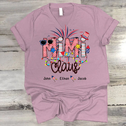 Christmas Mimi Claus And Kids CTH01 V-Neck