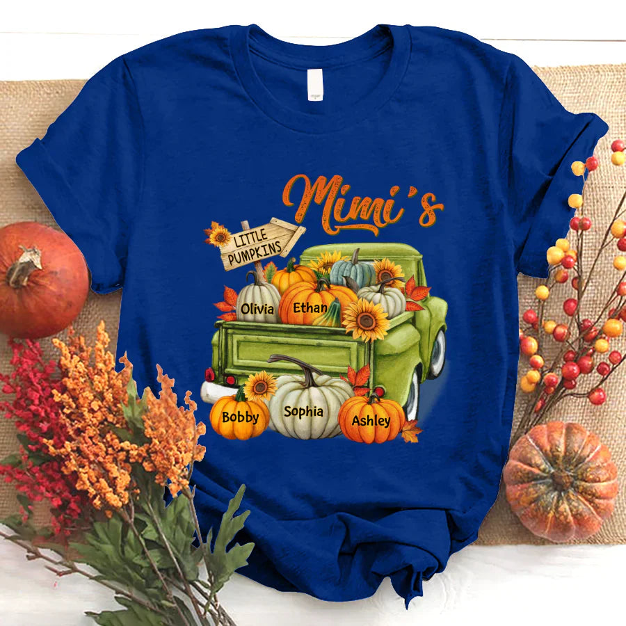 Fall Season Green Truck Mimi Personalized T-Shirt