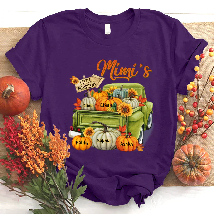 Fall Season Green Truck Mimi Personalized T-Shirt