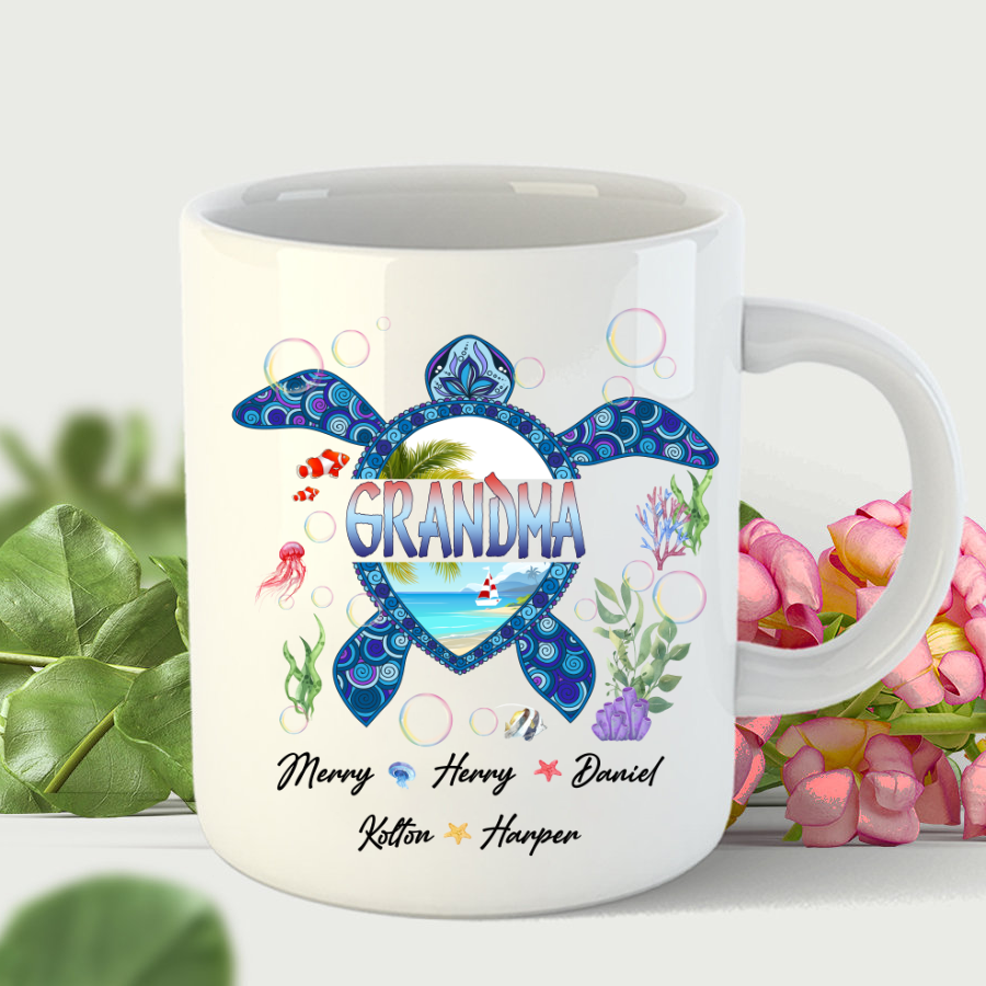 Grandma and Grandkid's Turtle Mother's Day Mug