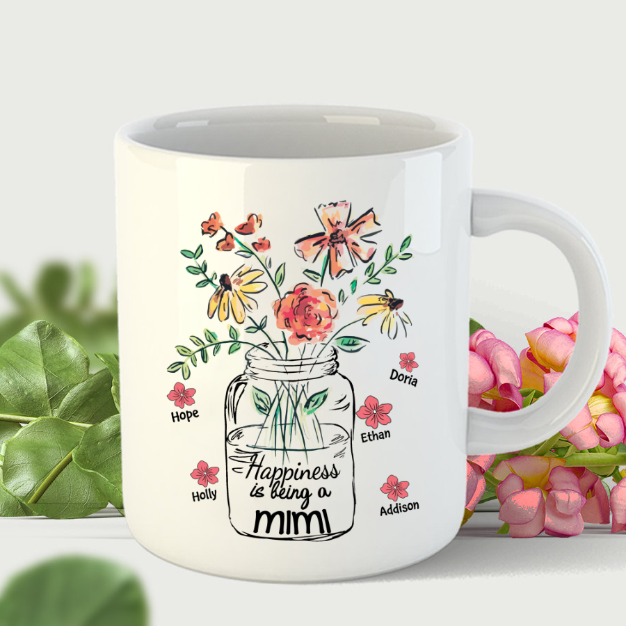Happiness Is Being A Mimi Water Flowers Mug
