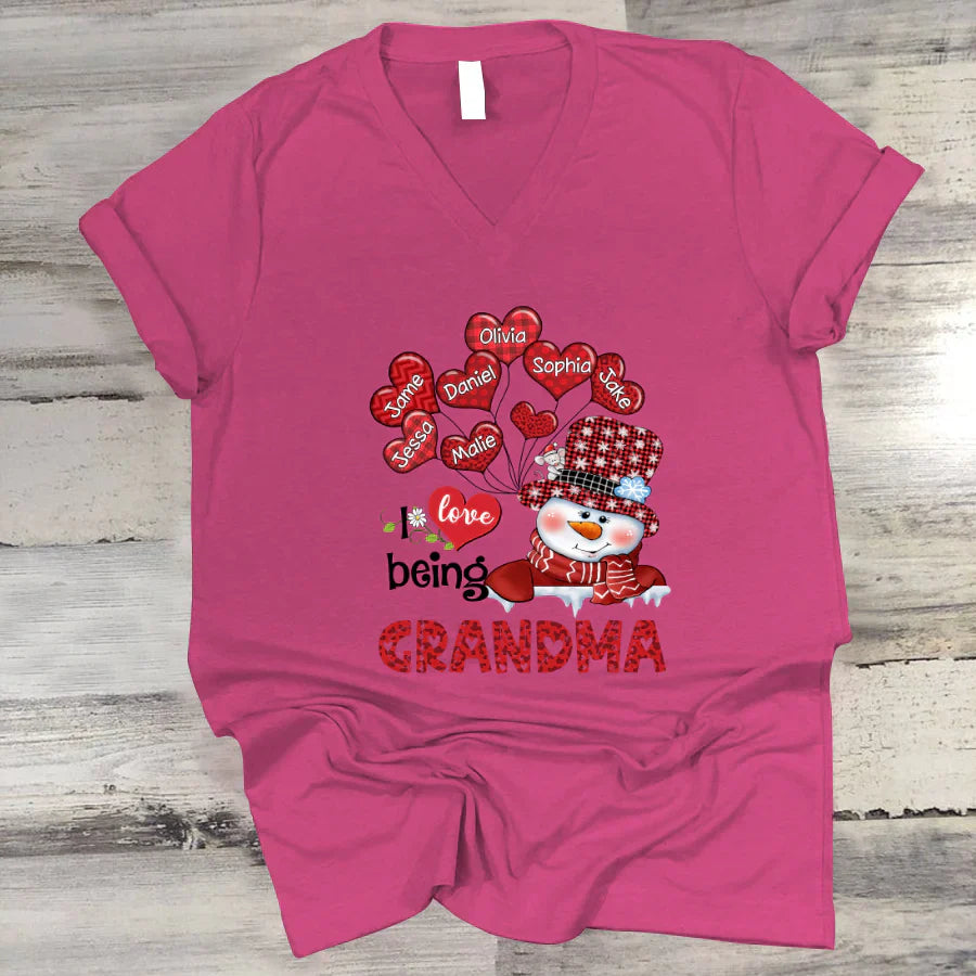 I Love Being A Grandma And Kids CTH01 V-Neck