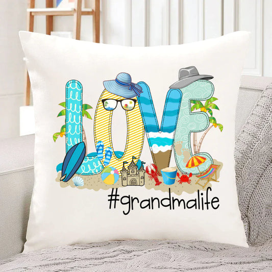 Love Beach Grandma Life Indoor Pillow
