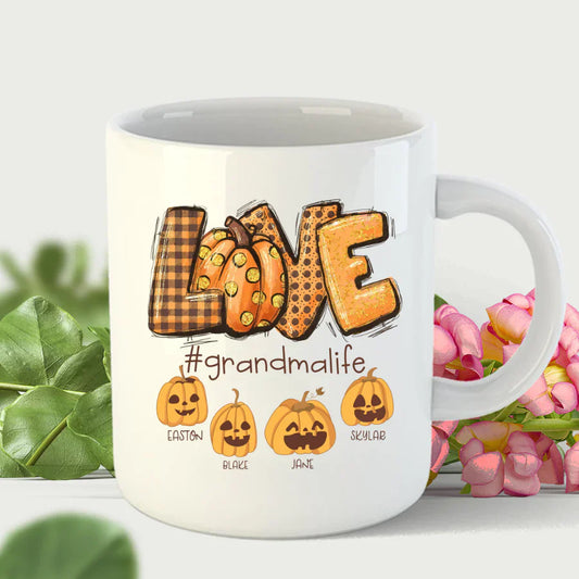 Love Grandma Life Autumn Pumpkins Mug