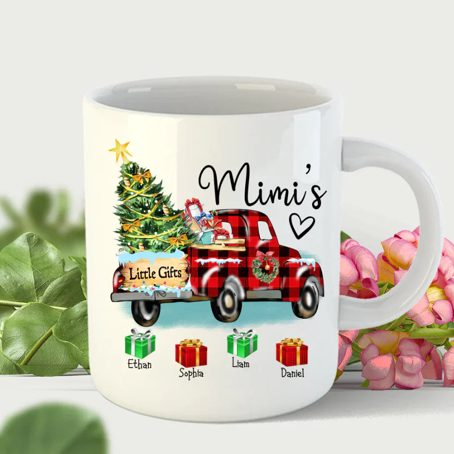 Mimi's Little Gifts With Grandkids Truck Christmas Mug