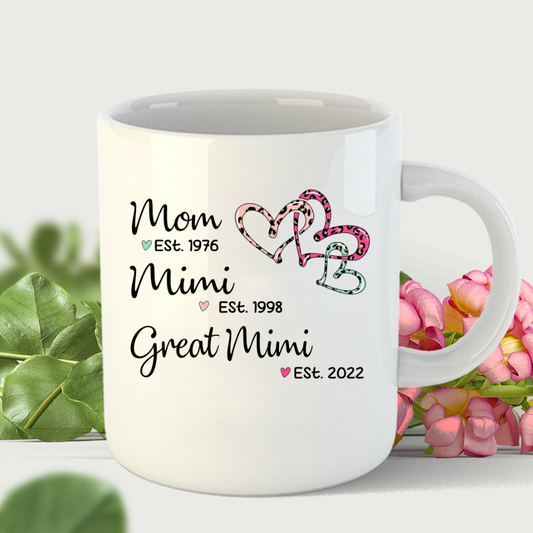 Mom Est Mimi Est Great Mimi Heart Leopard Mug