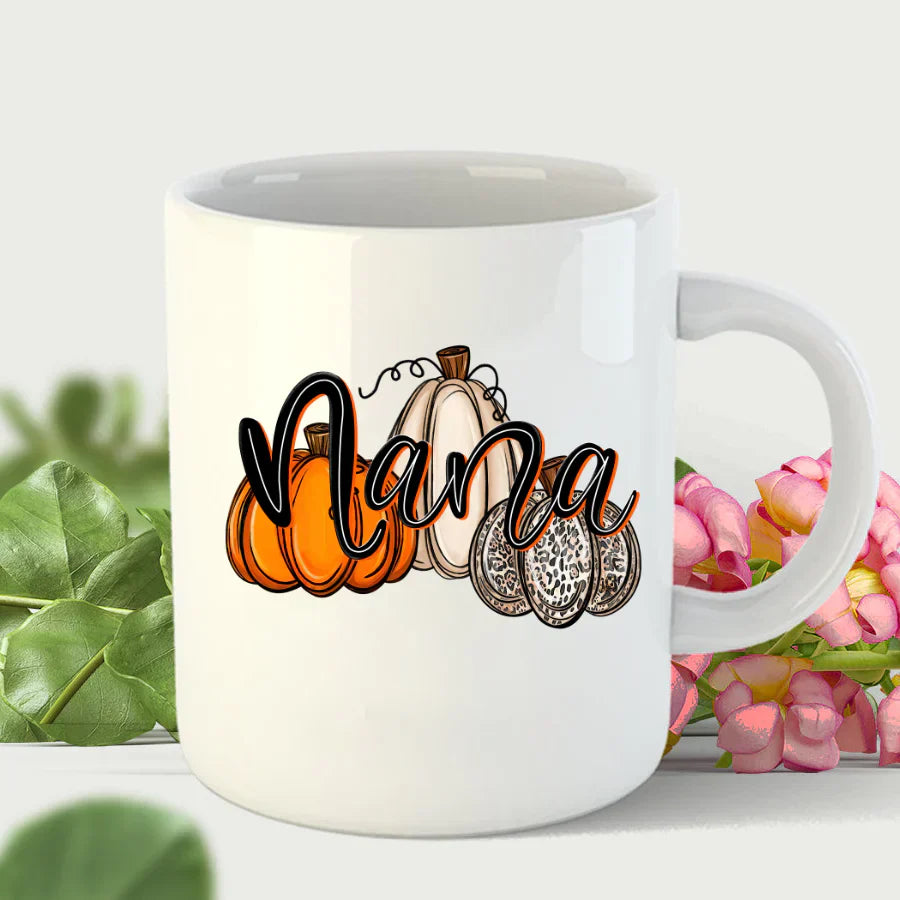 Nana Pumpkins Leopard Autumn Mug
