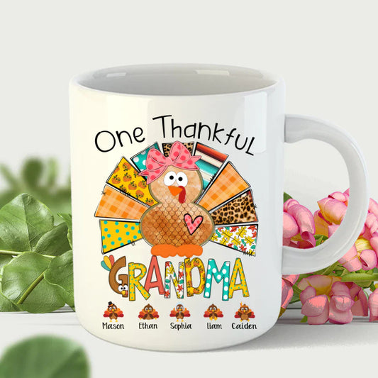 One Thankful Grandma Thanksgiving Turkey Mug