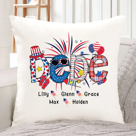 Patriotic Doodle 4th Of July Dede And Grandkid CTH01 Indoor Pillow