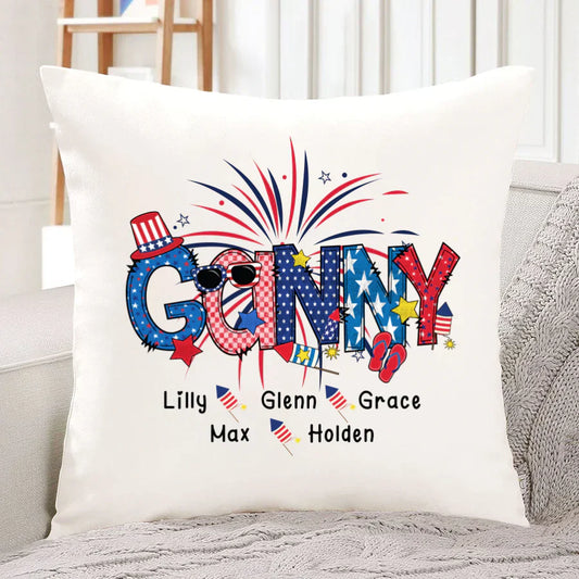 Patriotic Doodle 4th Of July Ganny And Grandkid CTH01 Indoor Pillow