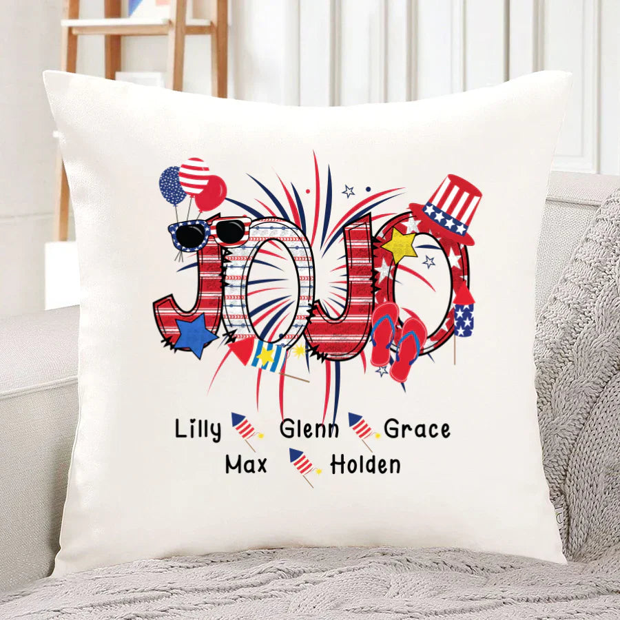 Patriotic Doodle 4th Of July JoJo And Grandkid CTH01 Indoor Pillow