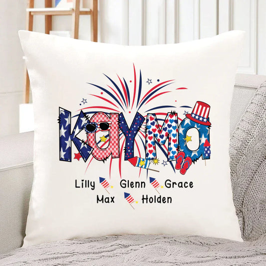 Patriotic Doodle 4th Of July Kayma And Grandkid CTH01 Indoor Pillow