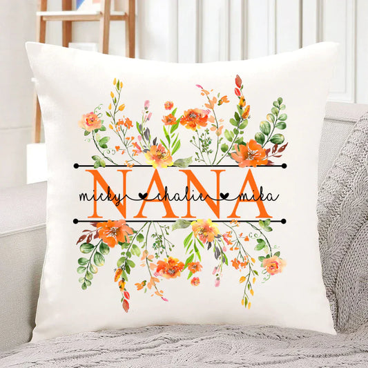 Summer Flowers Nana And Grandkids CTH01 Indoor Pillow