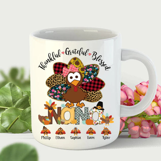 Thankful Greatful Blessed Nana Turkey 2022 Mug