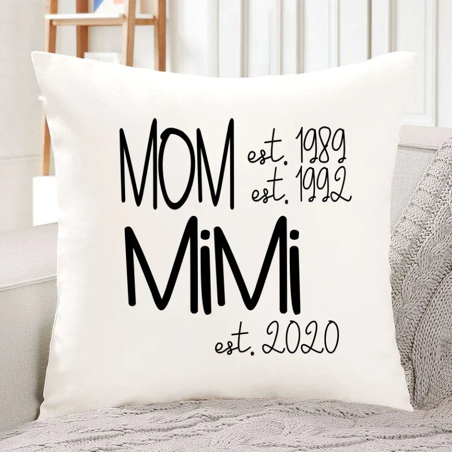 Custom Mom Grandma Est, Custom Mom Shirt, Grandma Shirt, Mom Mimi Aunt Shirt, New Grandma Shirt, Gift For Grandma Valentine's Day, Mother's Day VTN221125 Indoor Pillow
