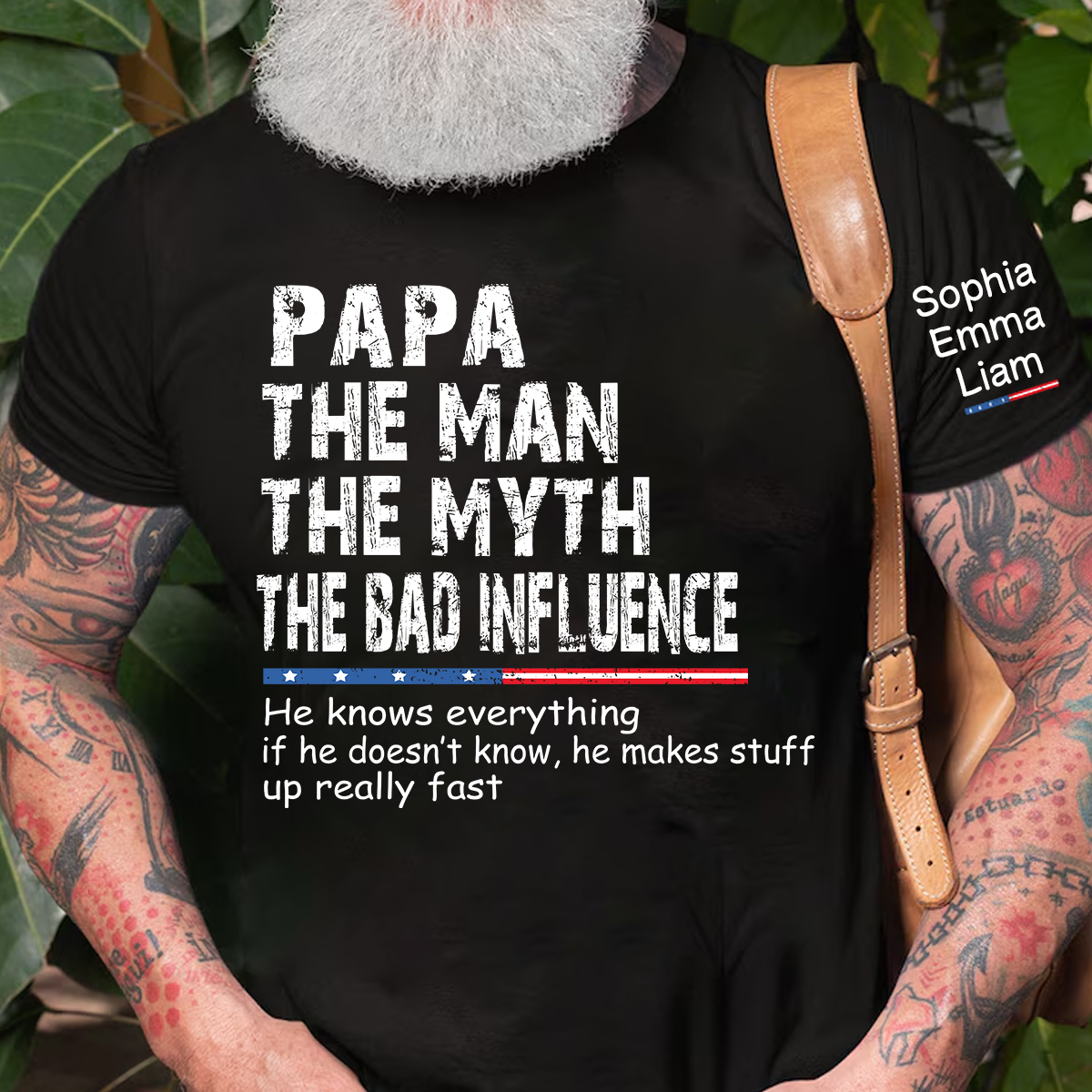 Personalized Dad Papa Grandpa Shirt, Custom Papa Legend Influence T-Shirt, Custom Birthday Fathers Day Gift, Funny Family