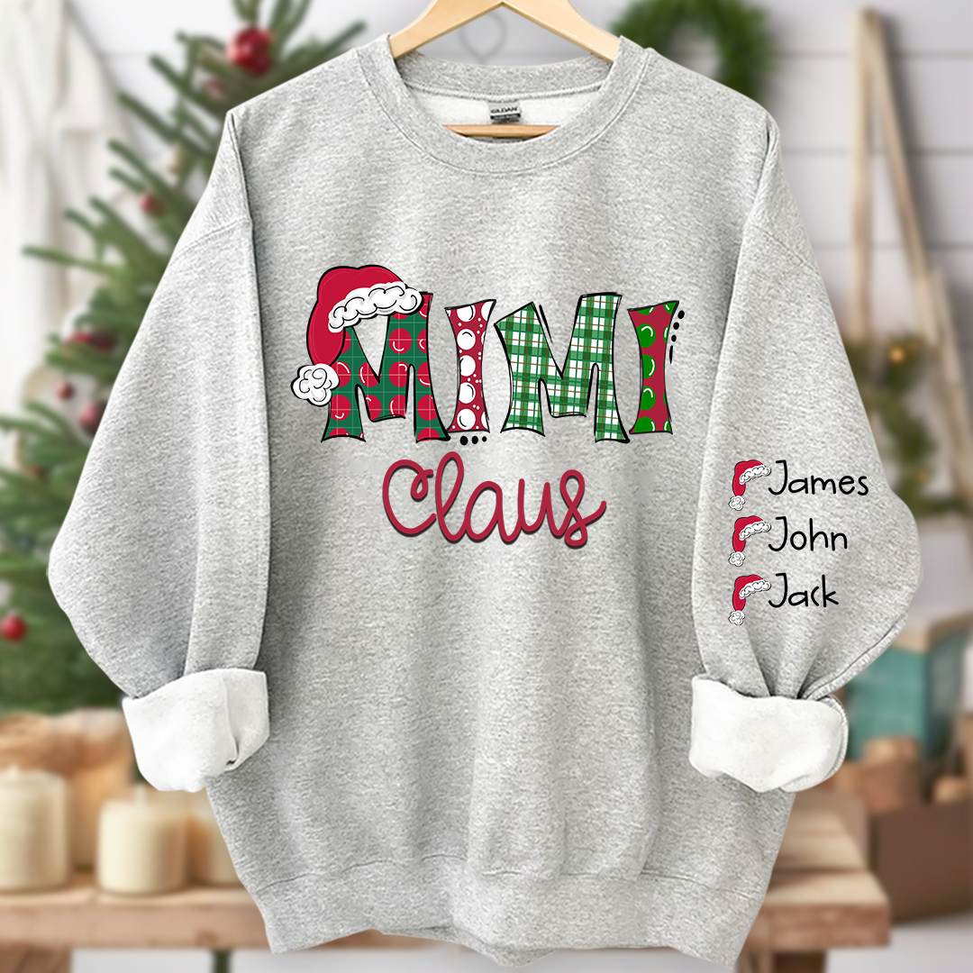 Merry Christmas Mimi, Grandma Claus Christmas and Grandkids Sweatshirt